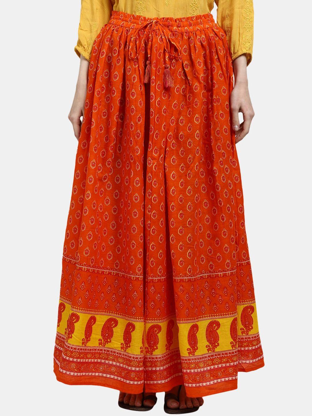 v-mart ethnic motifs printed maxi flared skirts