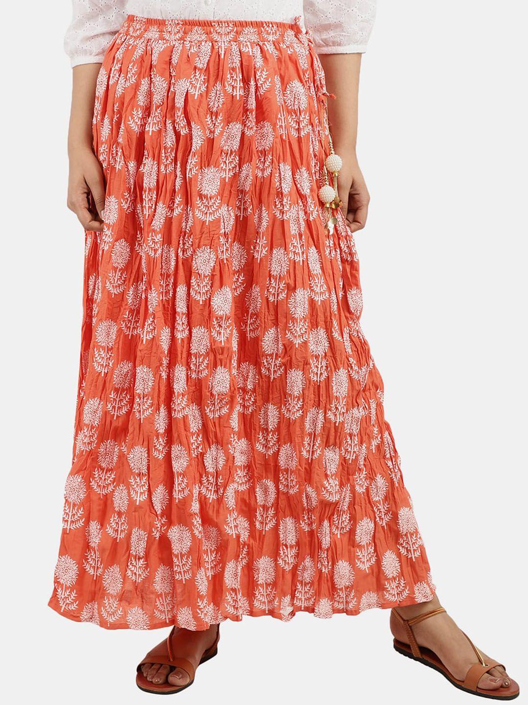 v-mart ethnic motifs printed maxi flared skirts