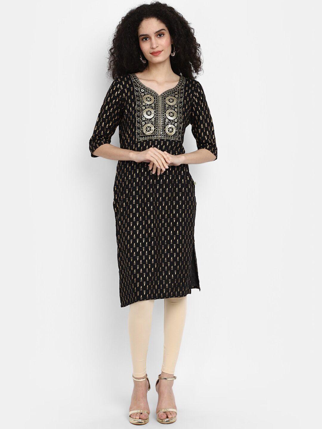 v-mart ethnic motifs printed sequined straight kurta