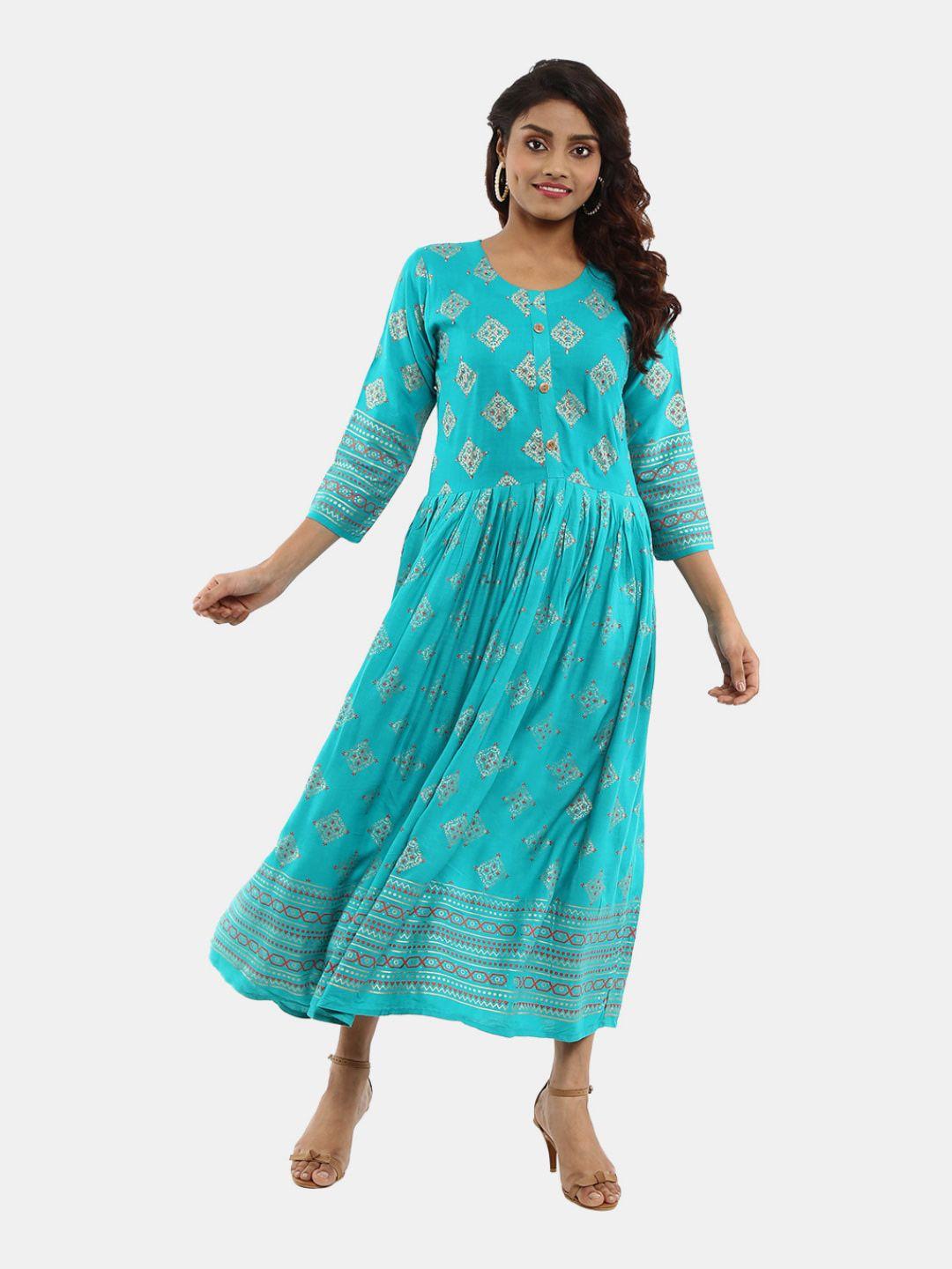 v-mart ethnic motifs satin ethnic maxi dress