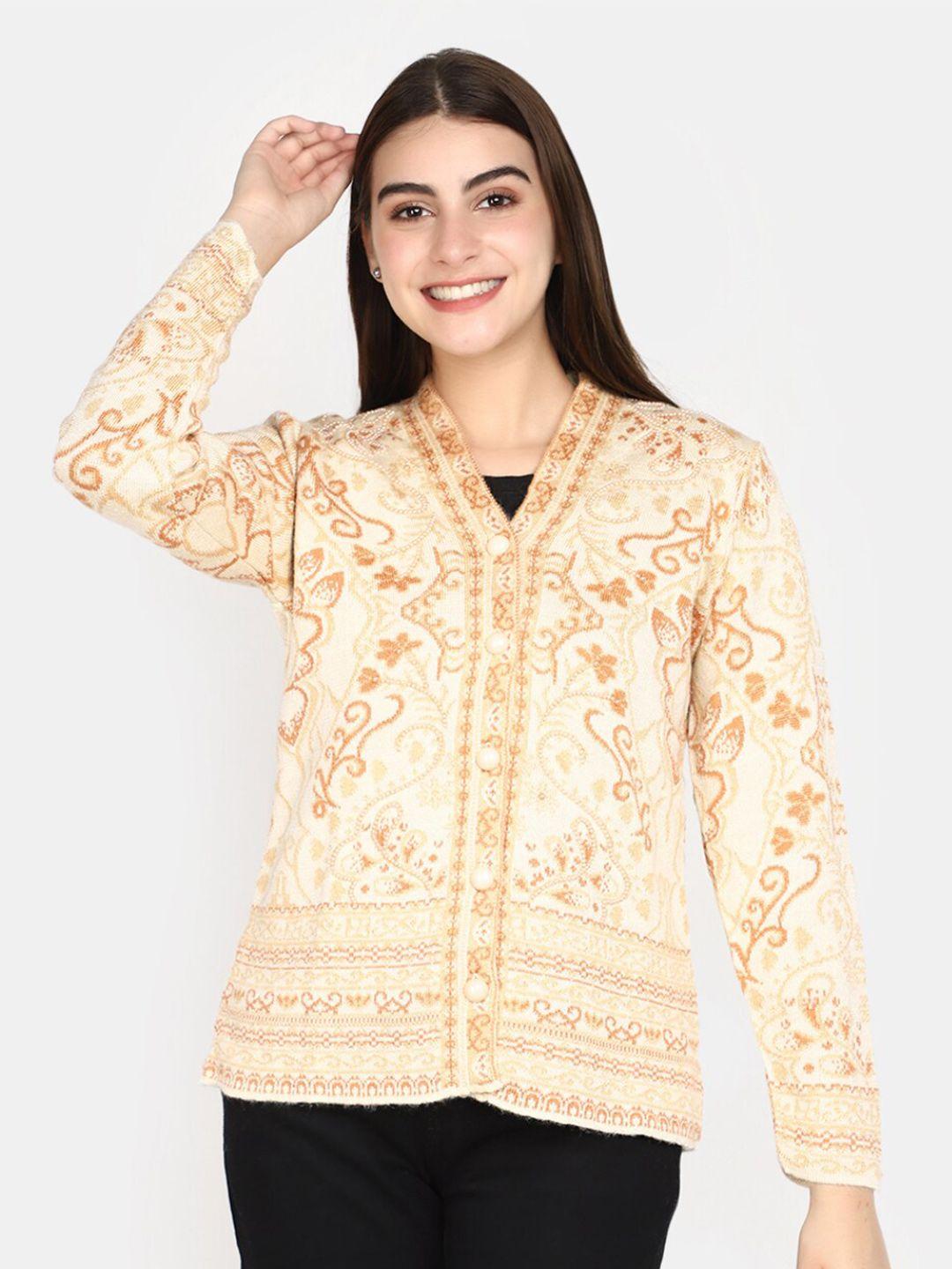 v-mart ethnic motifs self design cotton cardigan