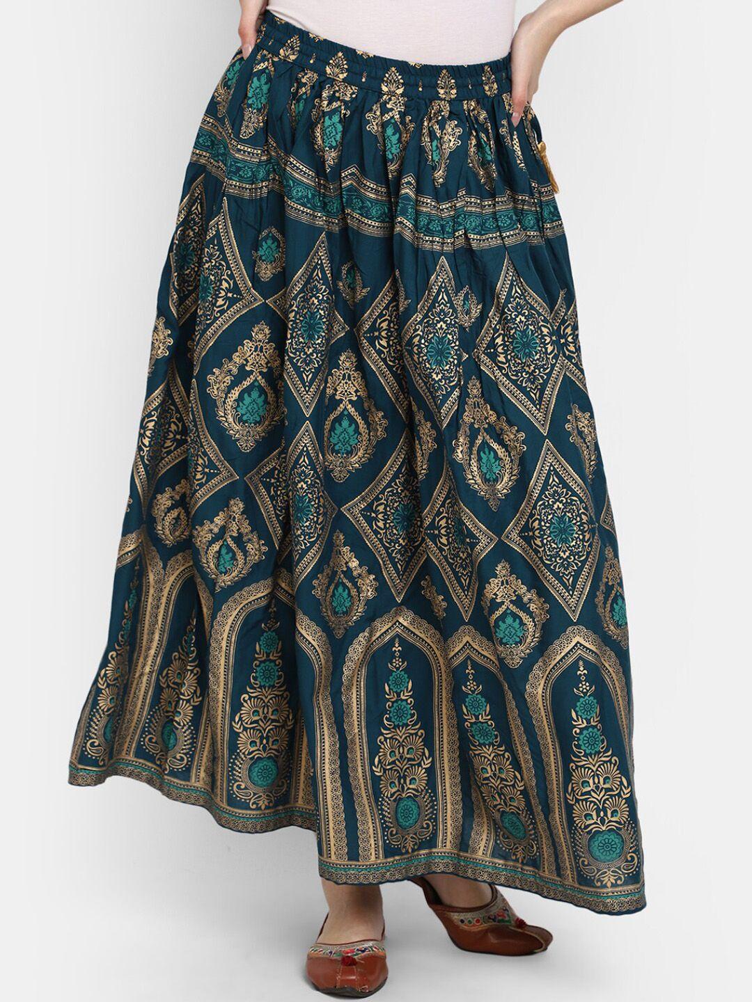 v-mart ethnic printed flared maxi skirts