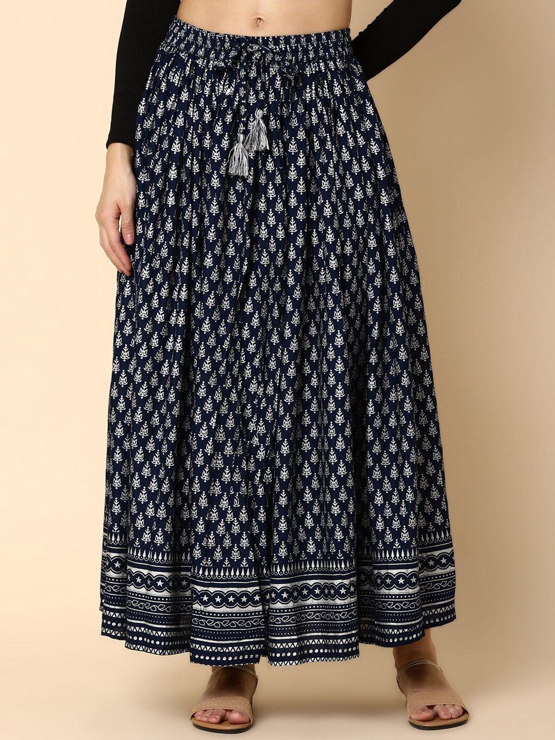 v-mart ethnic printed maxi flared skirt