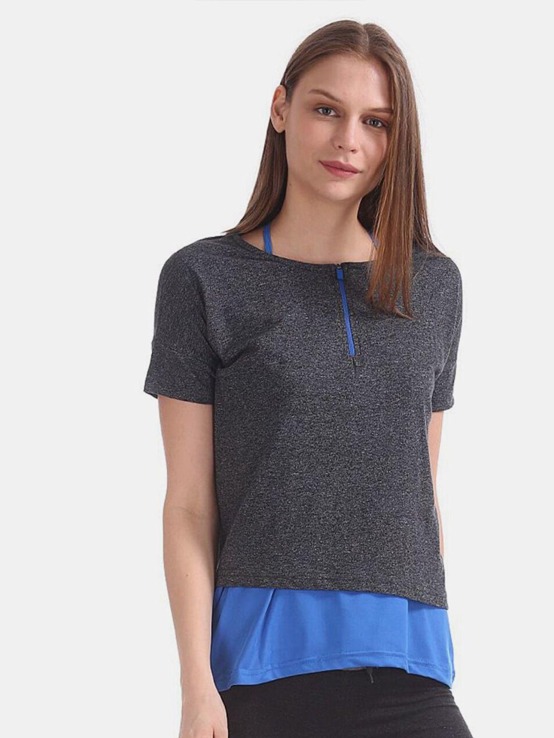 v-mart extended sleeves regular heathered top & camisole