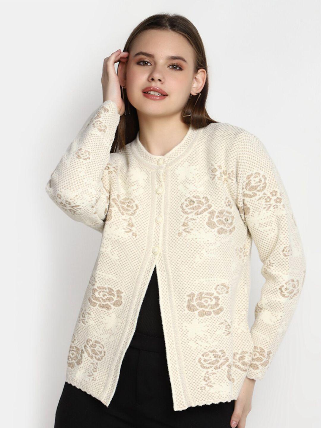 v-mart floral embroidered beads & stones suede cardigan sweater