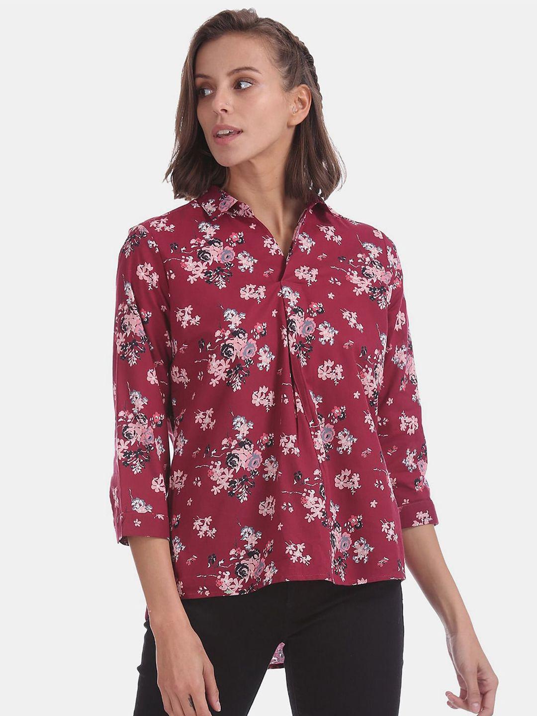 v-mart floral print shirt style top