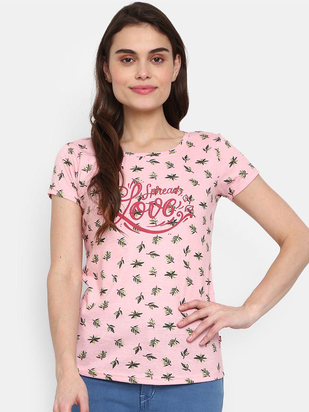 v-mart floral printed casual t-shirt