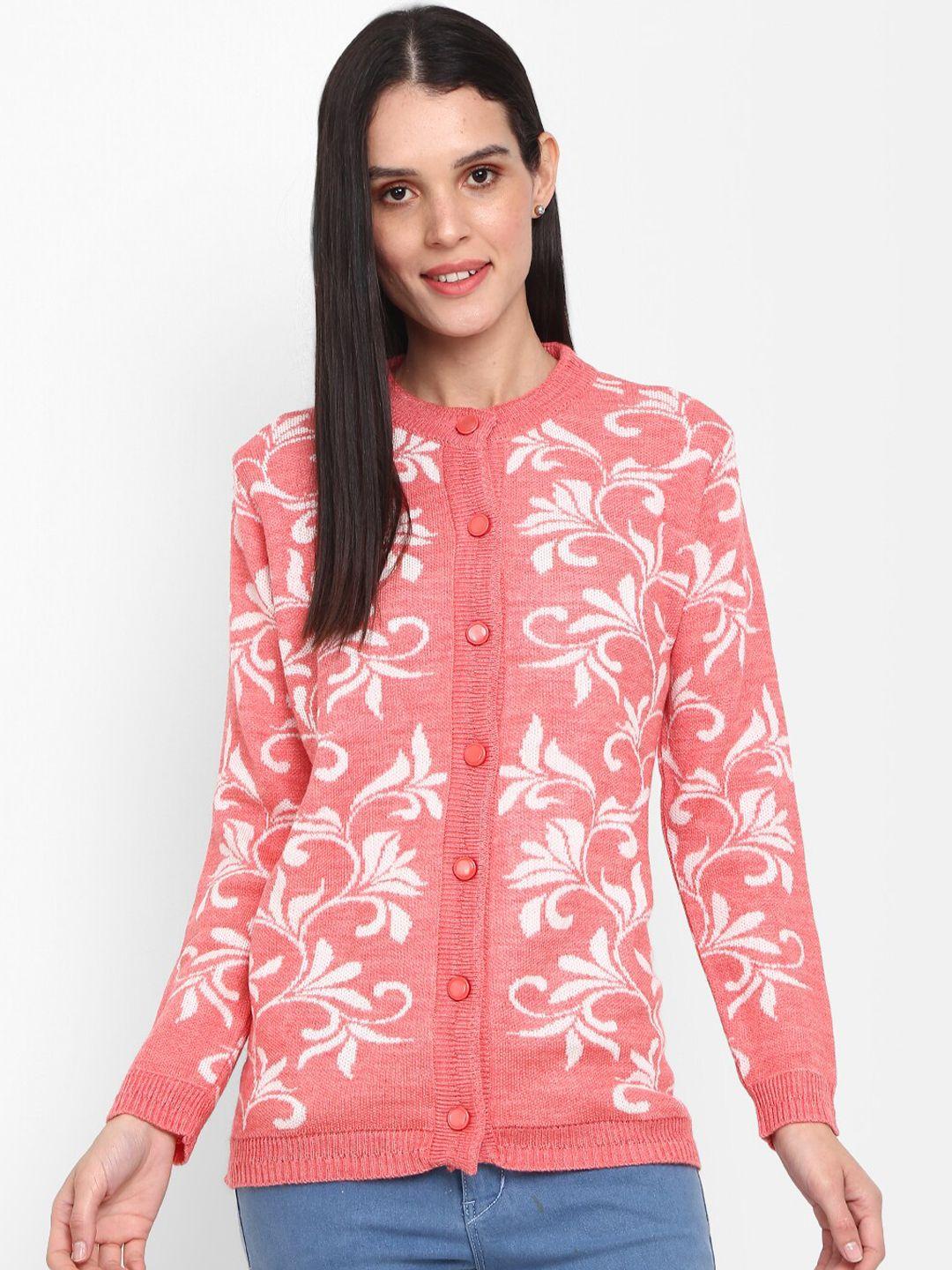 v-mart floral printed cotton cardigan sweater