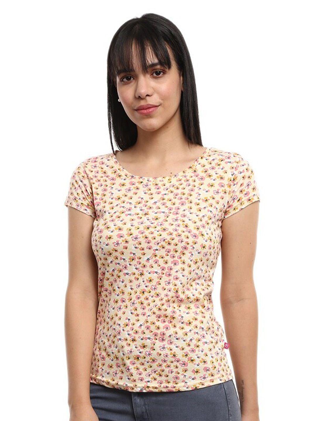 v-mart floral printed cotton casual t-shirt