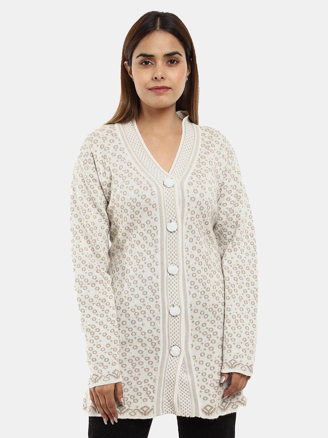 v-mart floral printed longline cotton cardigan sweater