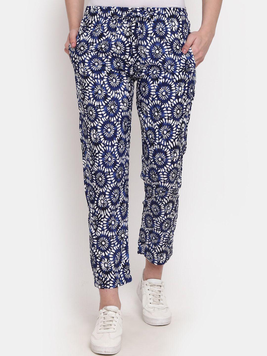 v-mart floral printed mid rise trousers