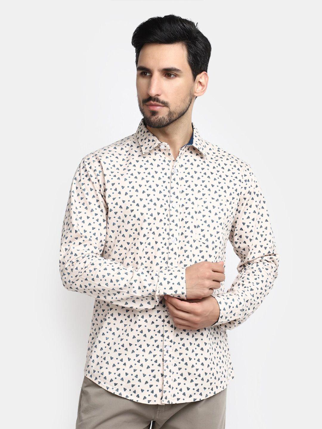 v-mart floral printed slim fit cotton casual shirt