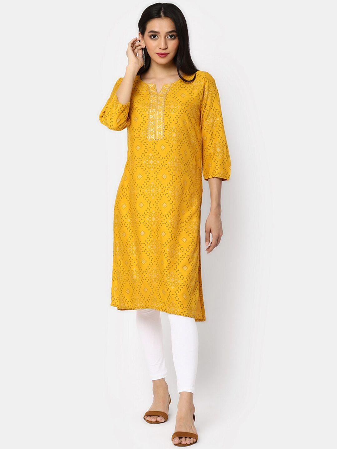 v-mart floral printed straight kurta