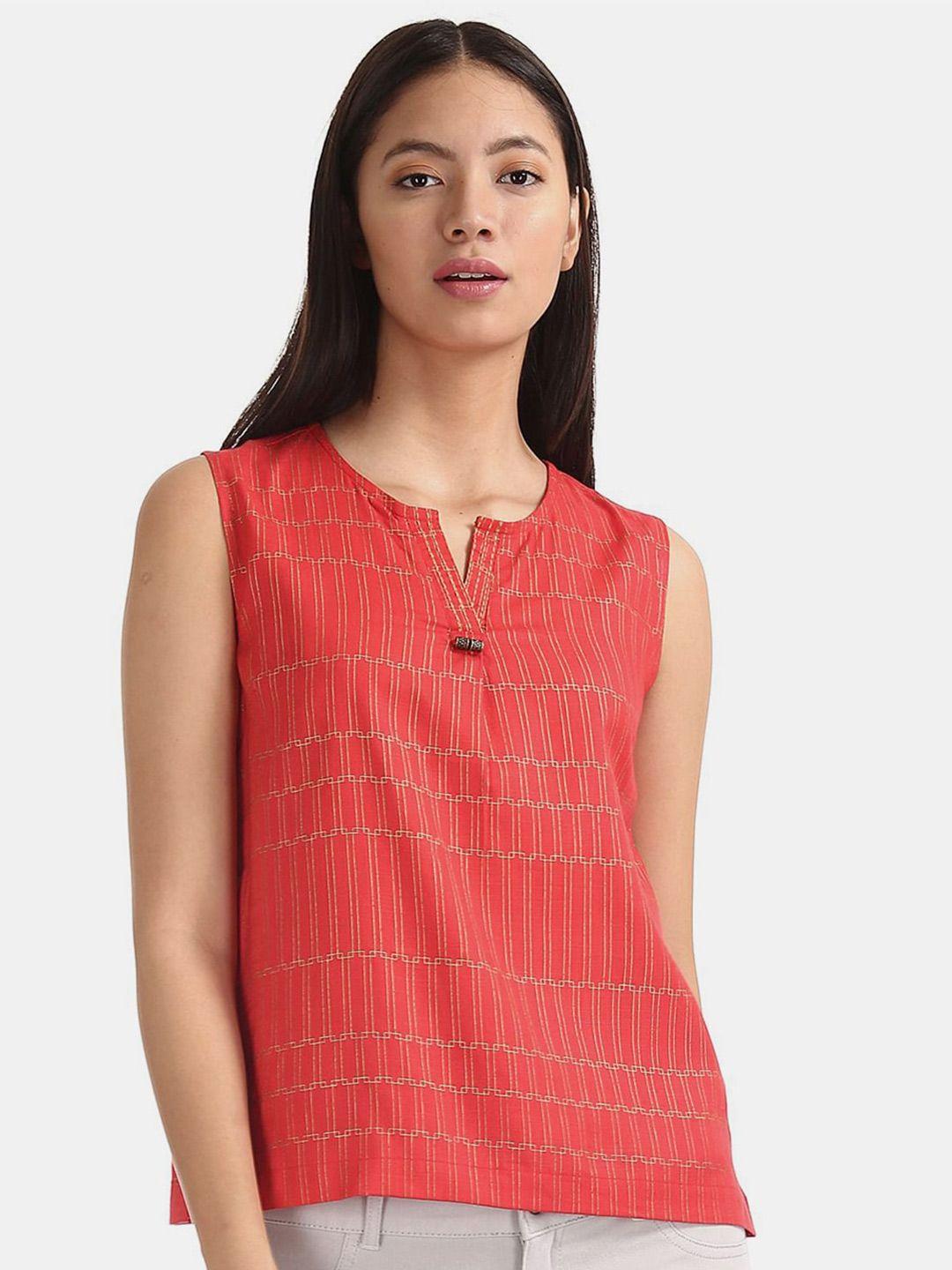 v-mart geometric printed cotton top