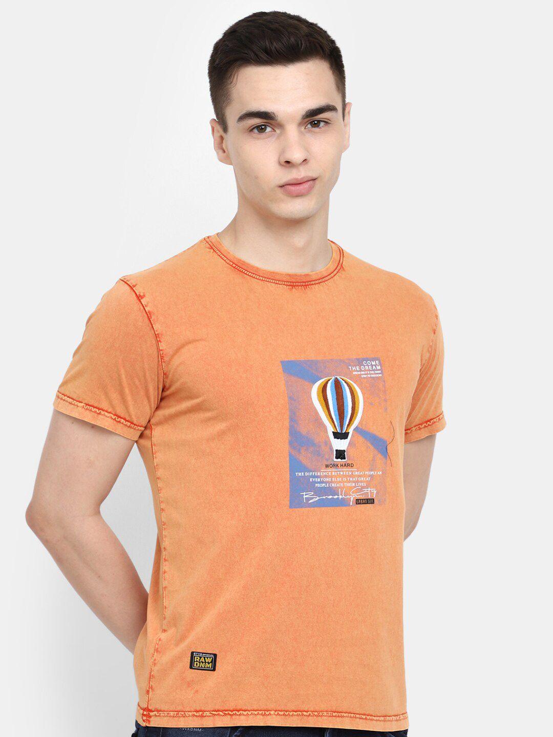 v-mart graphic printed round neck cotton slim fit t-shirt