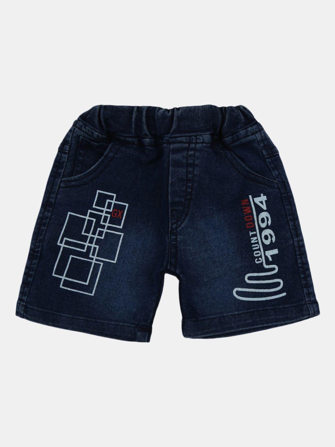 v-mart infant cotton mid-rise printed denim shorts