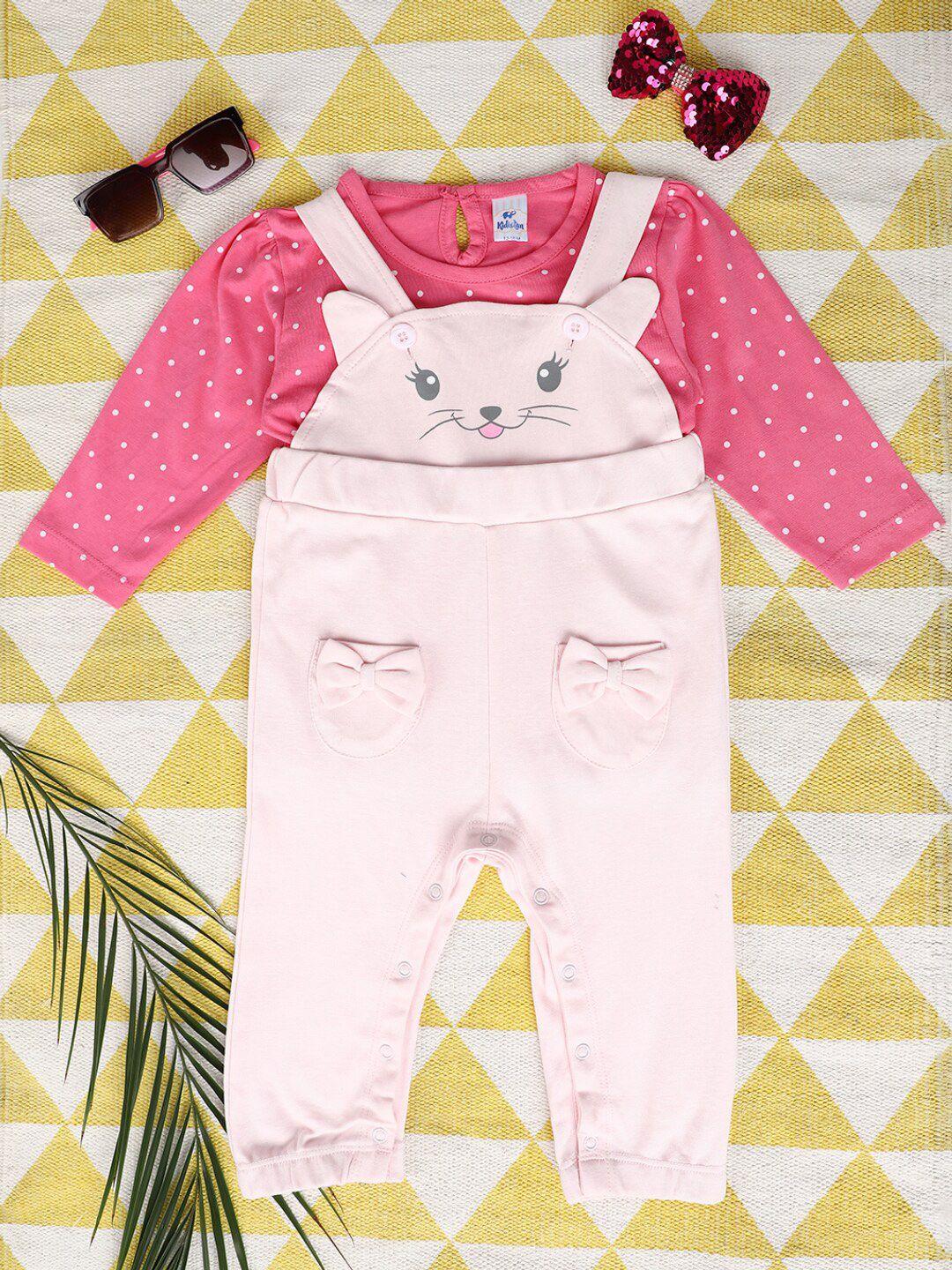 v-mart infant graphic printed straight leg fit pure cotton dungarees