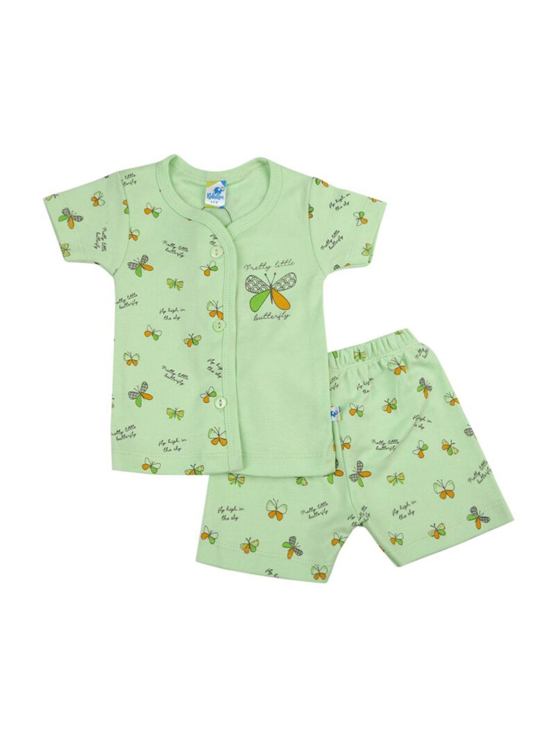 v-mart infant kids conversational printed pure cotton shirt with shorts