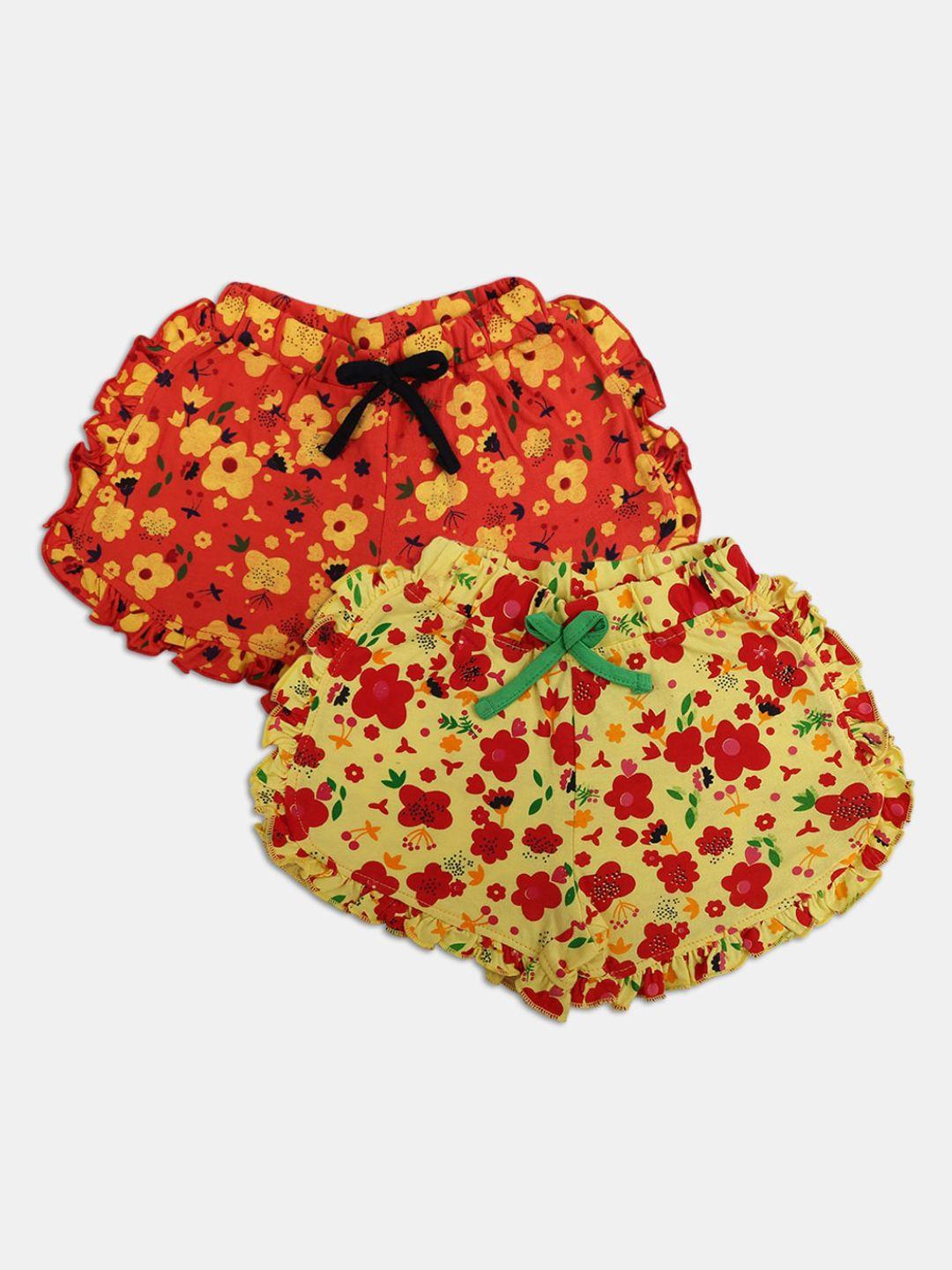 v-mart infant kids pack of 2 floral printed shorts