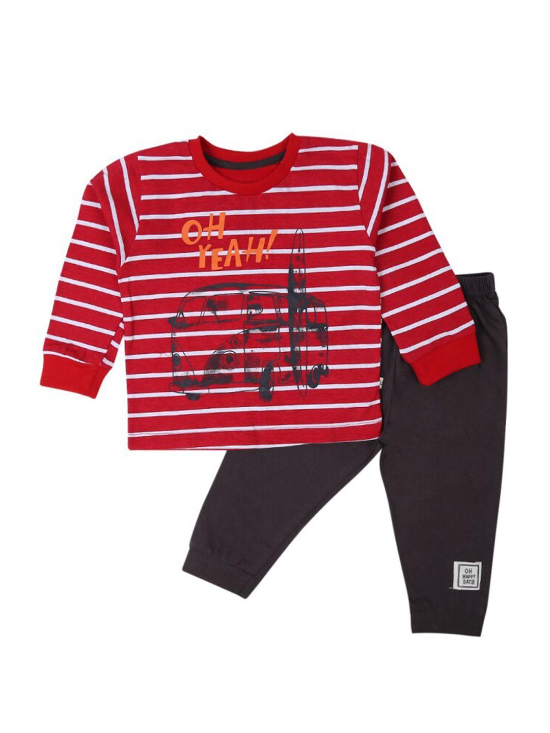 v-mart infant kids striped long sleeves pure cotton t-shirt with trousers