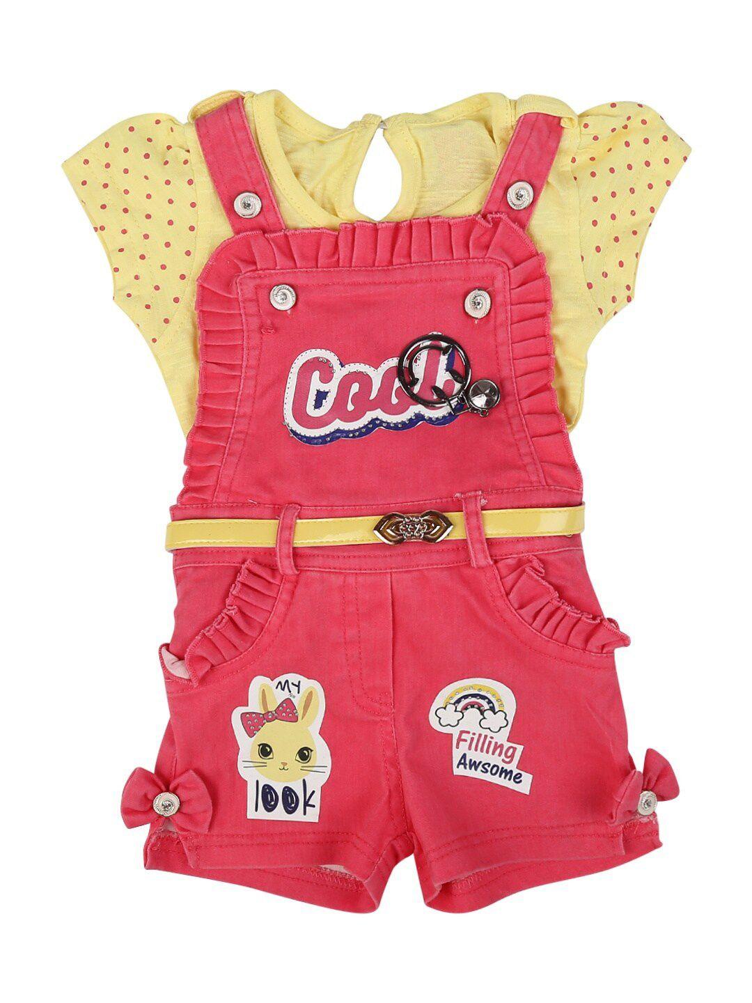 v-mart infant printed knit-denim clothing set