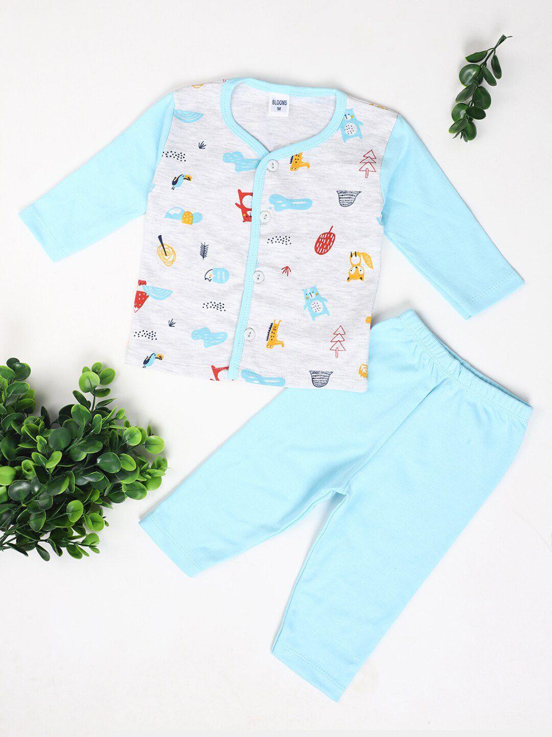 v-mart infants conversational printed round neck pure cotton t-shirt & trouser