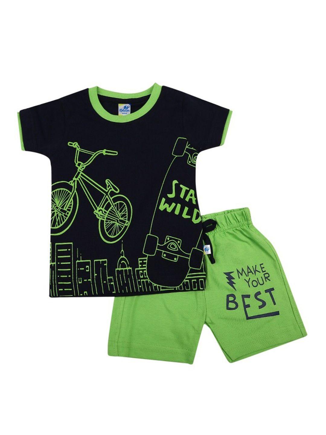 v-mart infants graphic printed pure cotton t-shirt with shorts