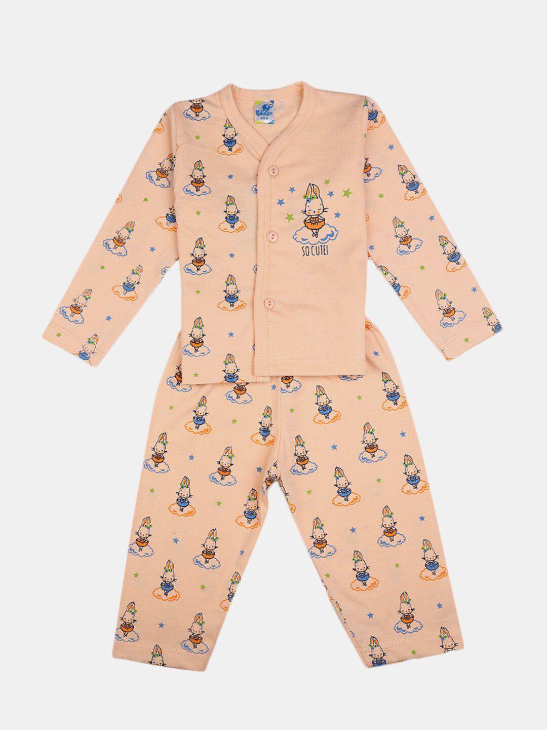 v-mart infants kids printed pure cotton shirt with pyjamas