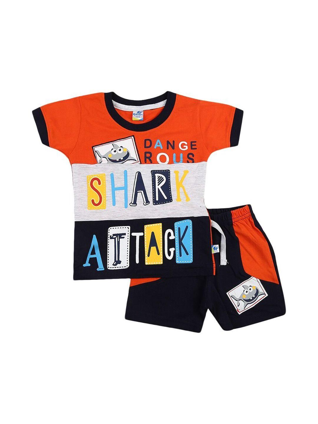 v-mart infants kids printed pure cotton t-shirt with shorts
