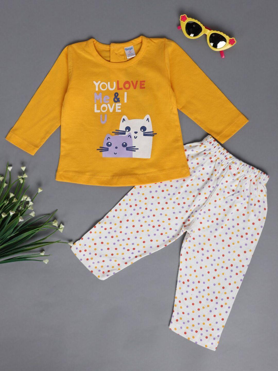 v-mart infants kids printed pure cotton top with leggings