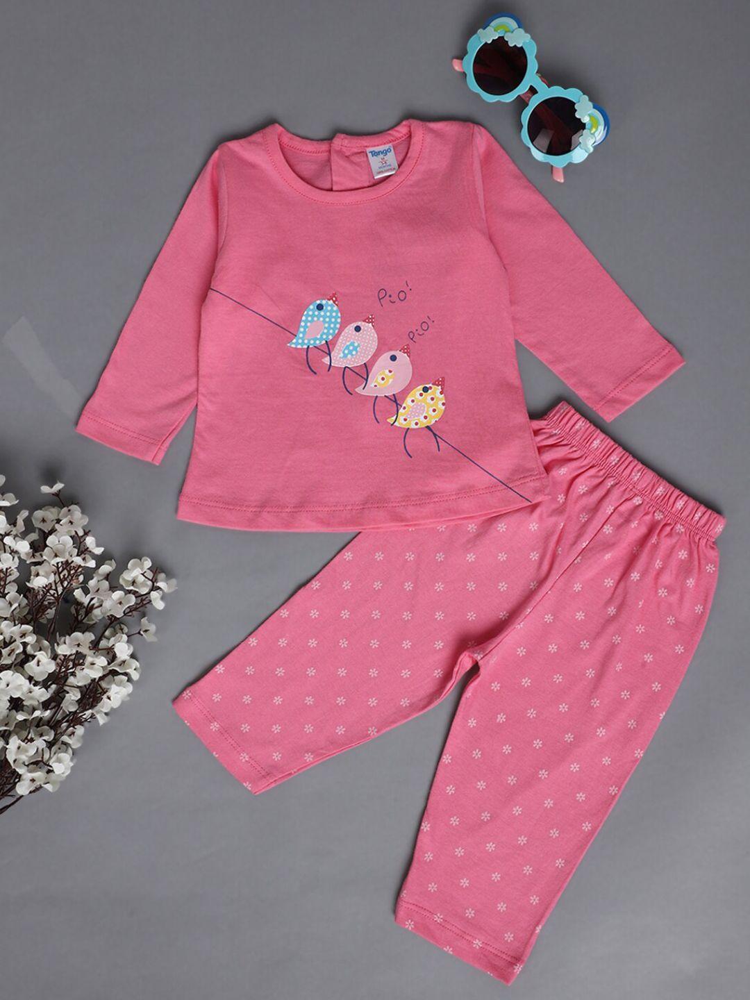 v-mart infants kids printed pure cotton top with pyjamas