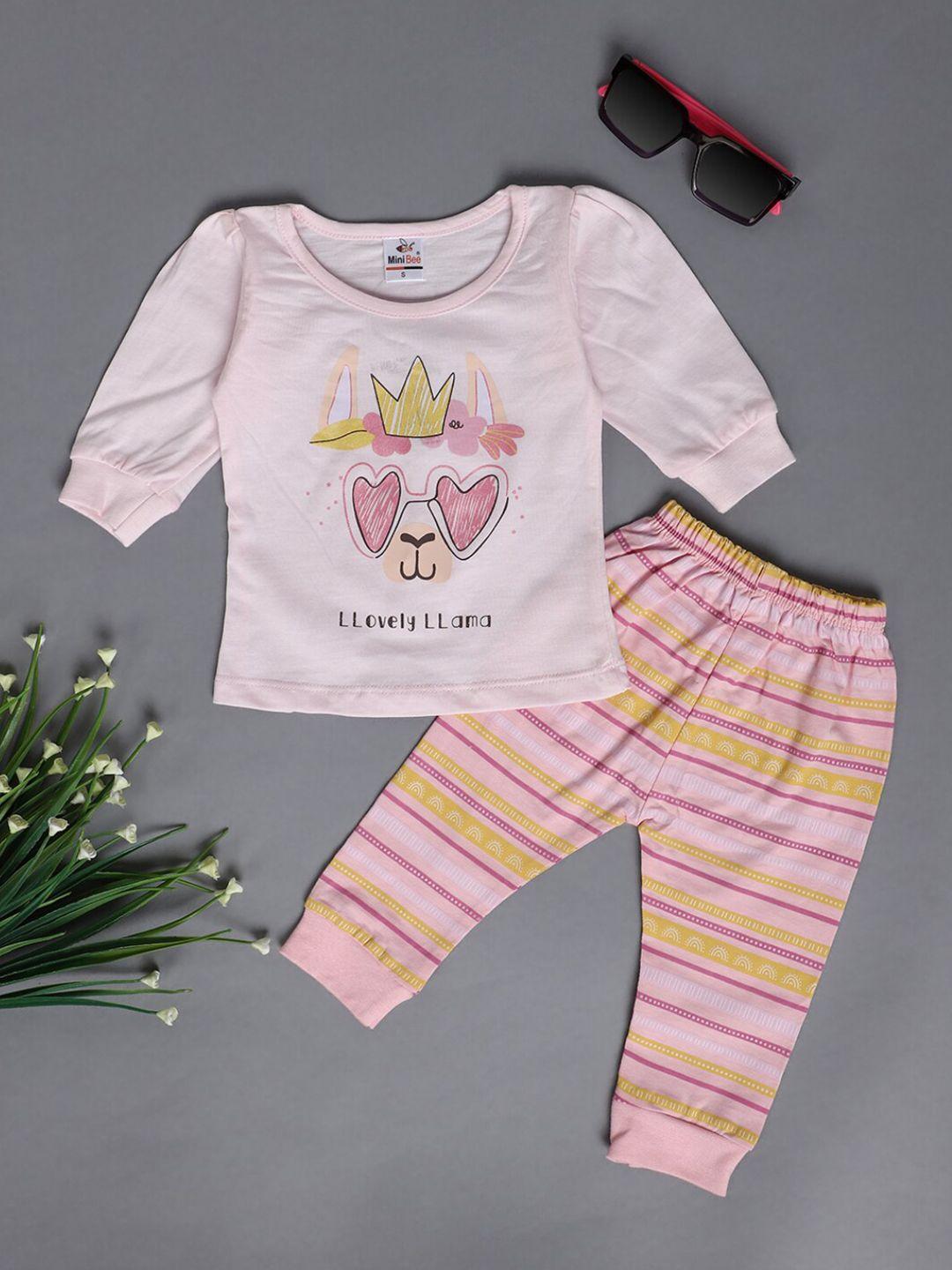 v-mart infants kids printed pure cotton top with trousers