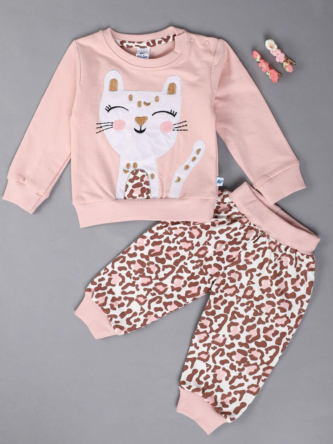v-mart infants printed pure cotton sweatshirt with joggers
