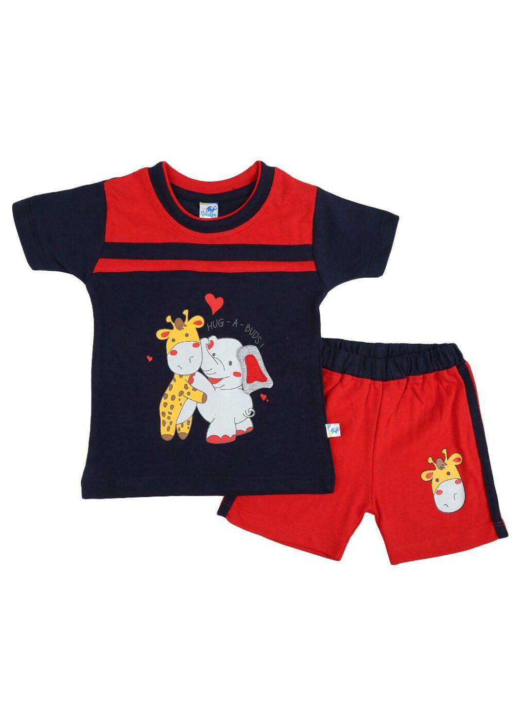 v-mart infants printed pure cotton t-shirt with shorts