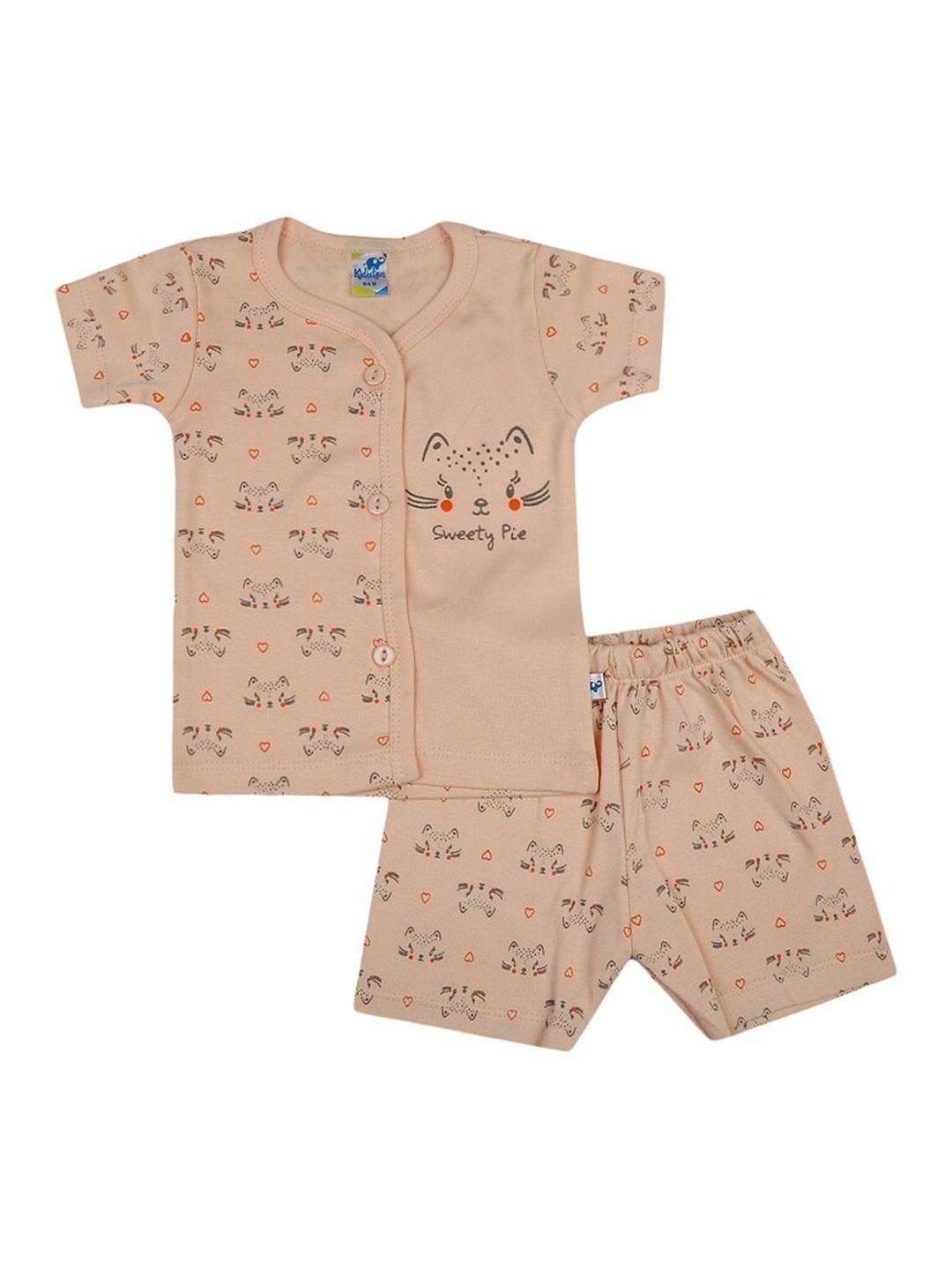 v-mart infants printed pure cotton t-shirt with trousers