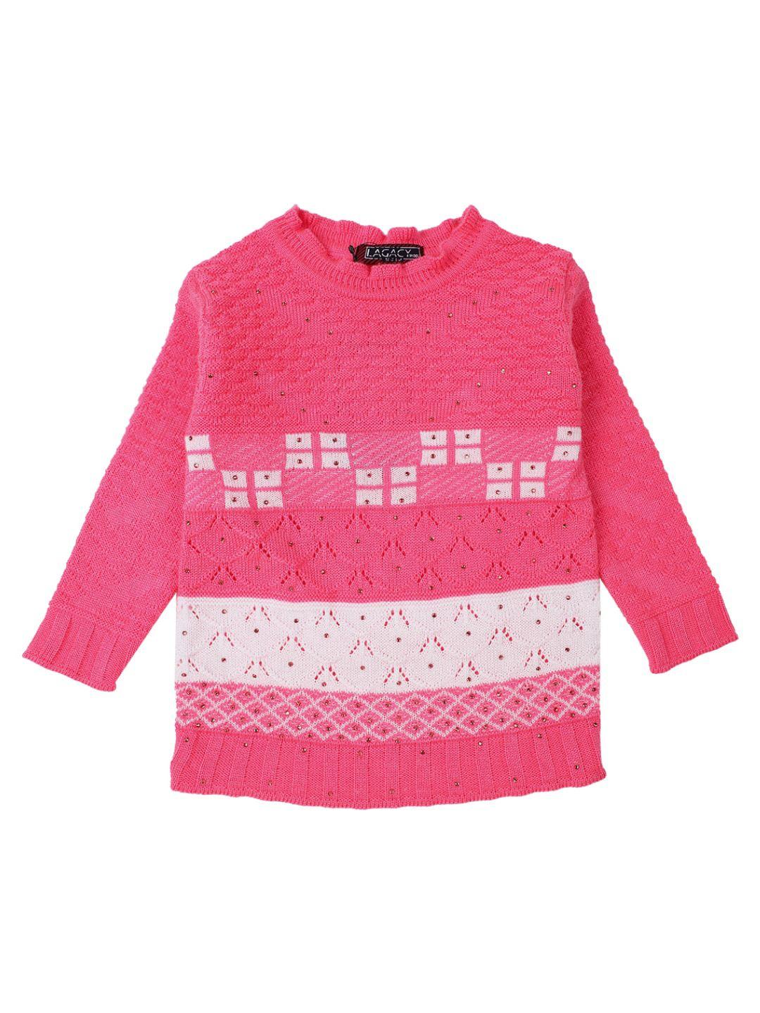 v-mart kids pink & white pullover