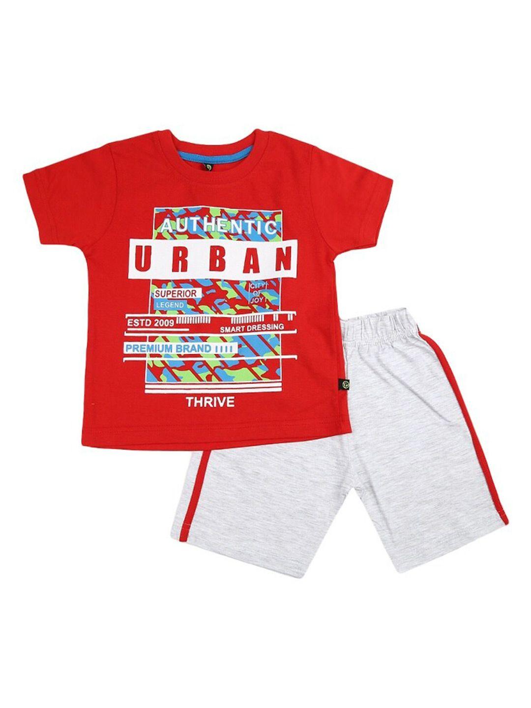 v-mart kids printed pure cotton t-shirt with shorts