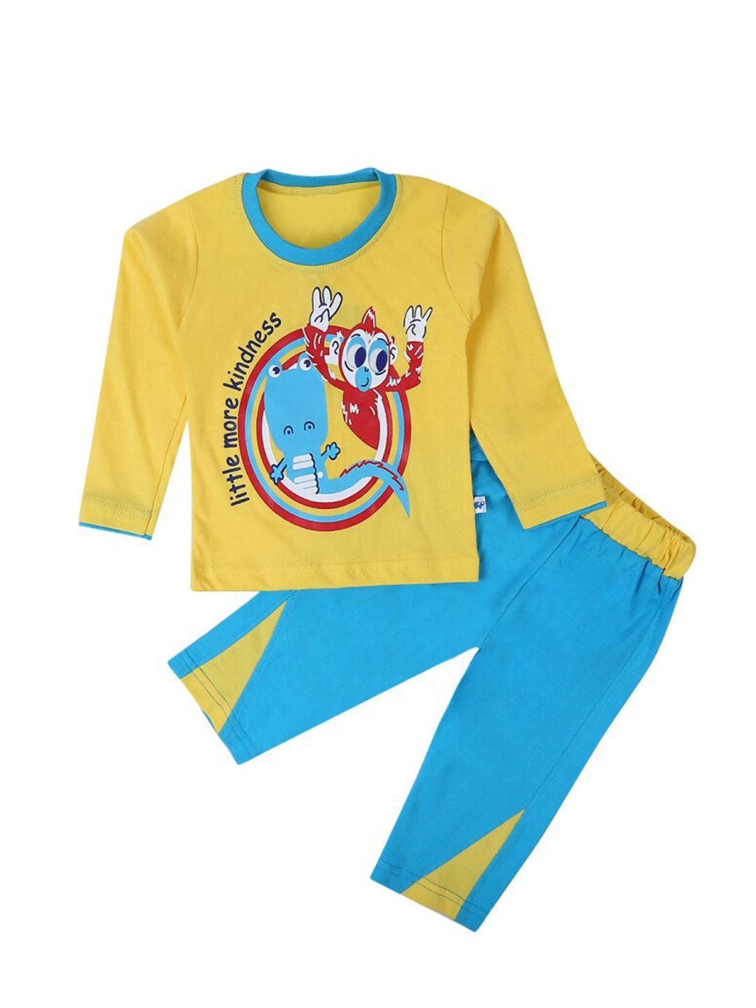 v-mart kids printed pure cotton t-shirt with trousers