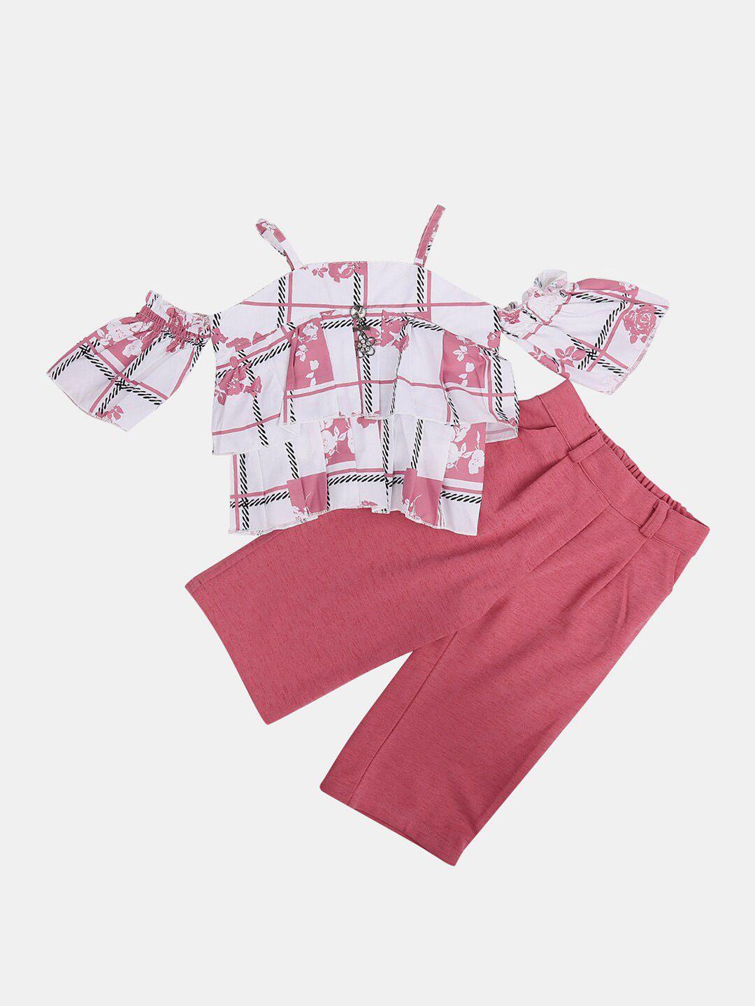 v-mart kids printed pure cotton top with trousers