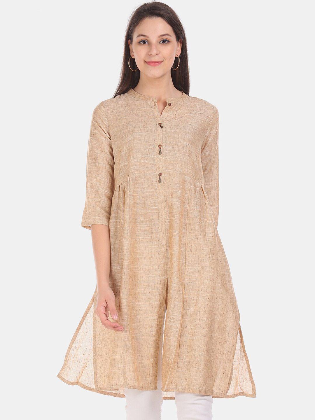 v-mart mandarin collar a-line cotton kurta