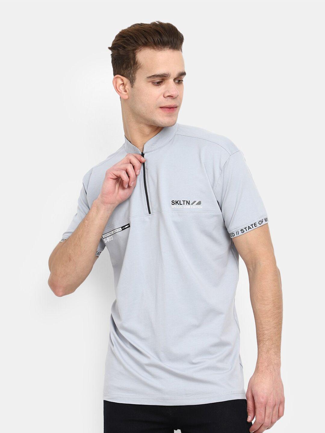 v-mart mandarin collar cotton t-shirt