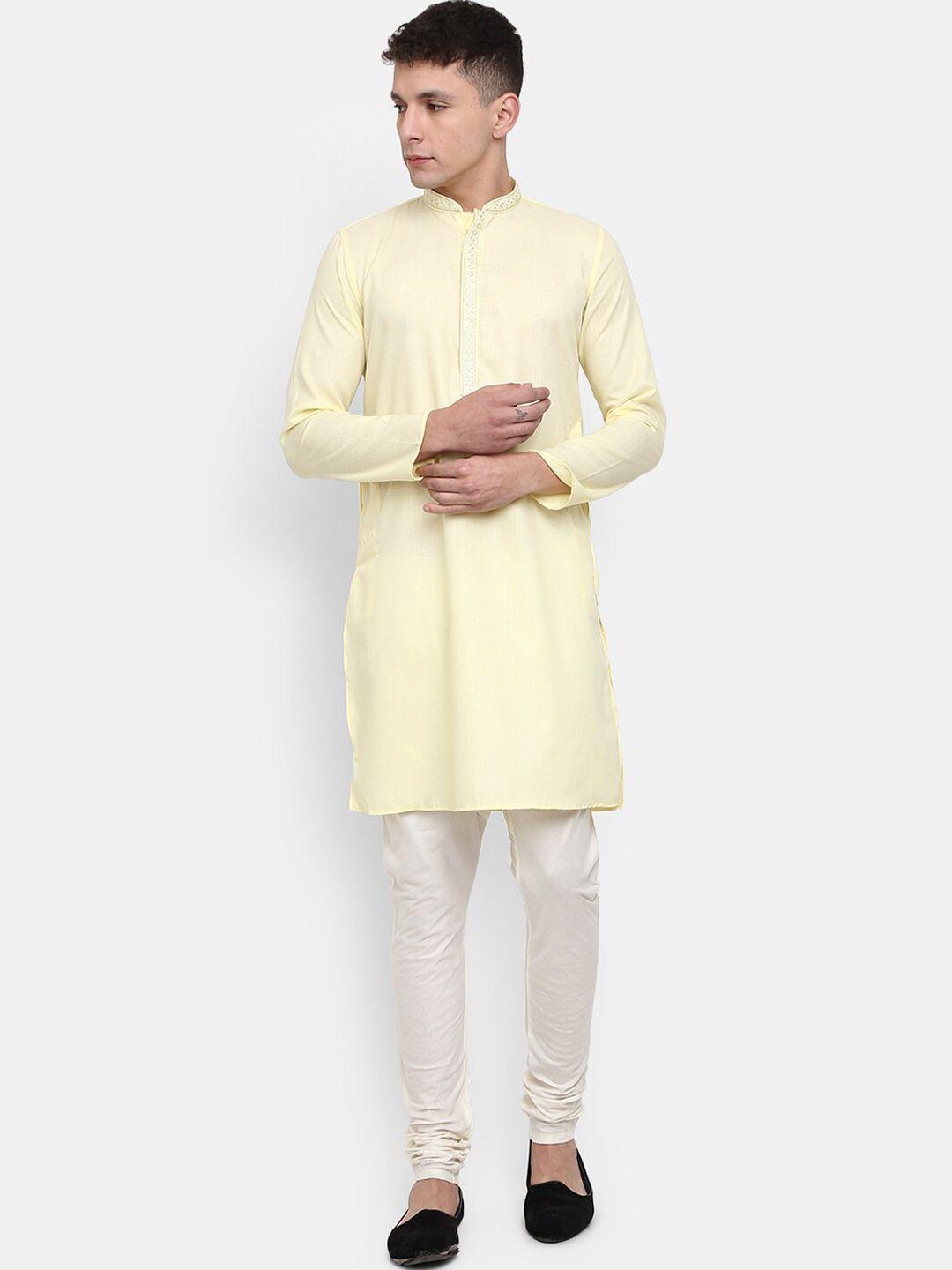v-mart mandarin collar pure cotton kurta with trousers