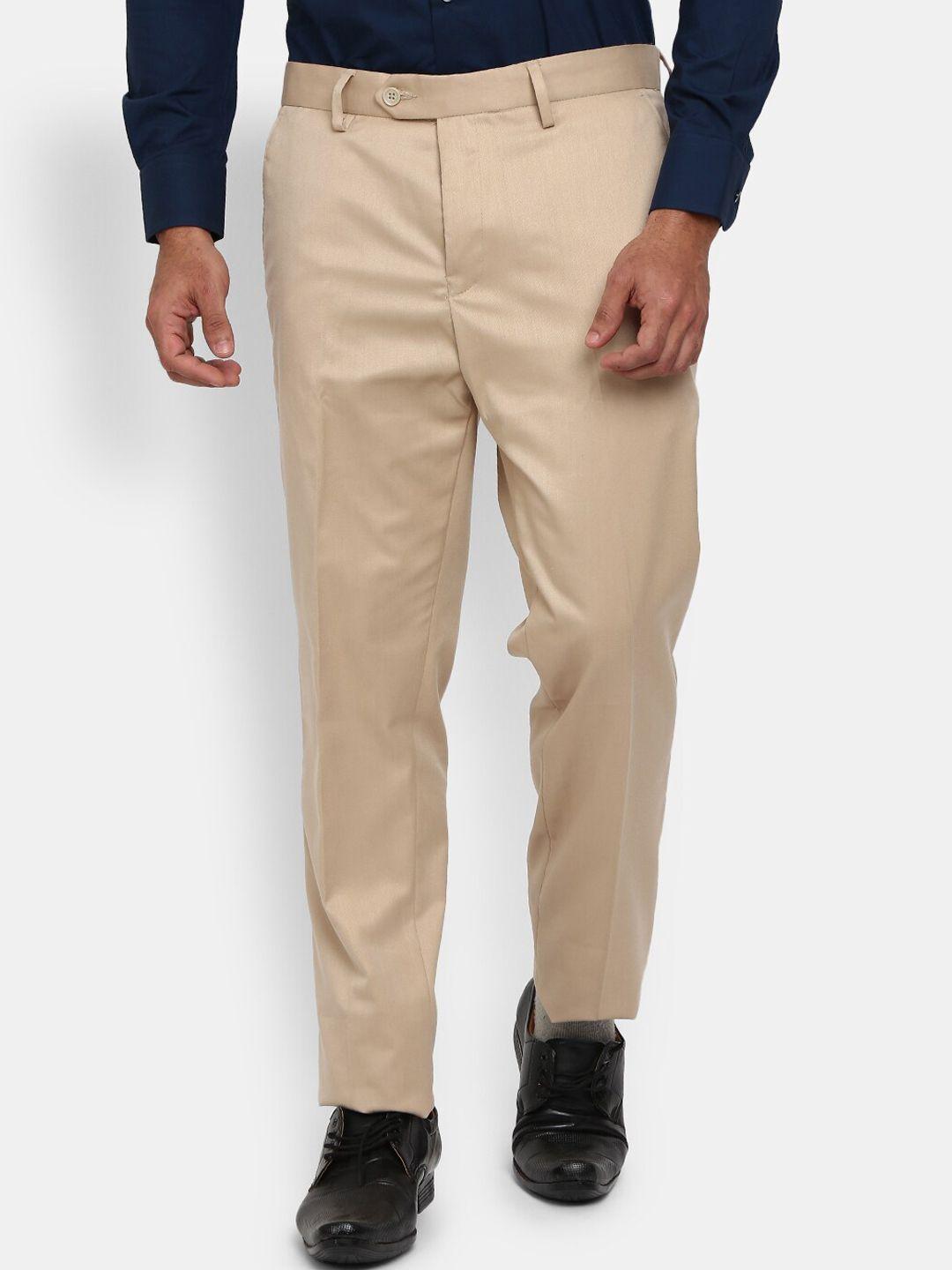 v-mart men beige slim fit chinos formal trousers