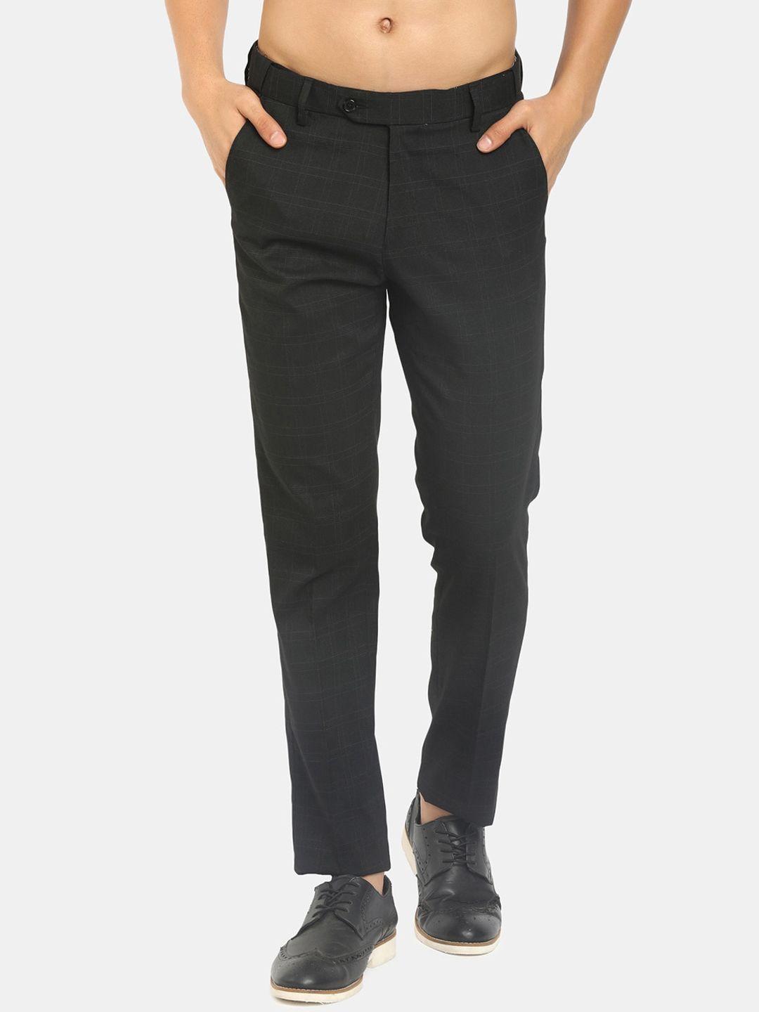 v-mart men black classic slim fit trousers