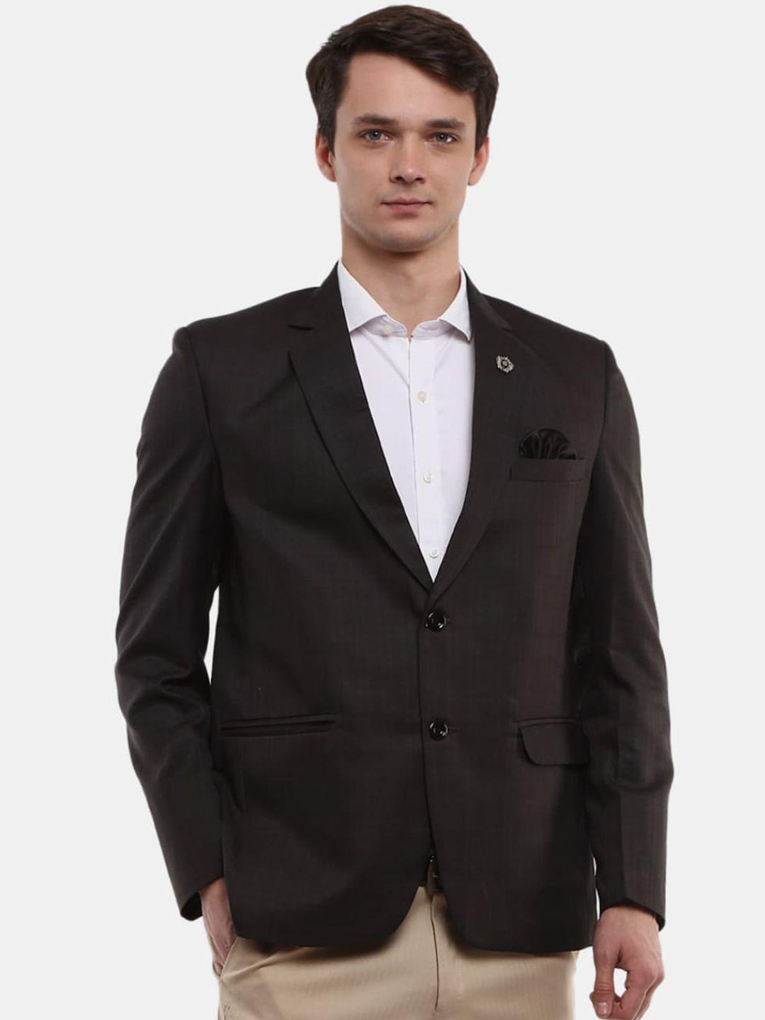 v-mart men black solid single-breasted casual blazers