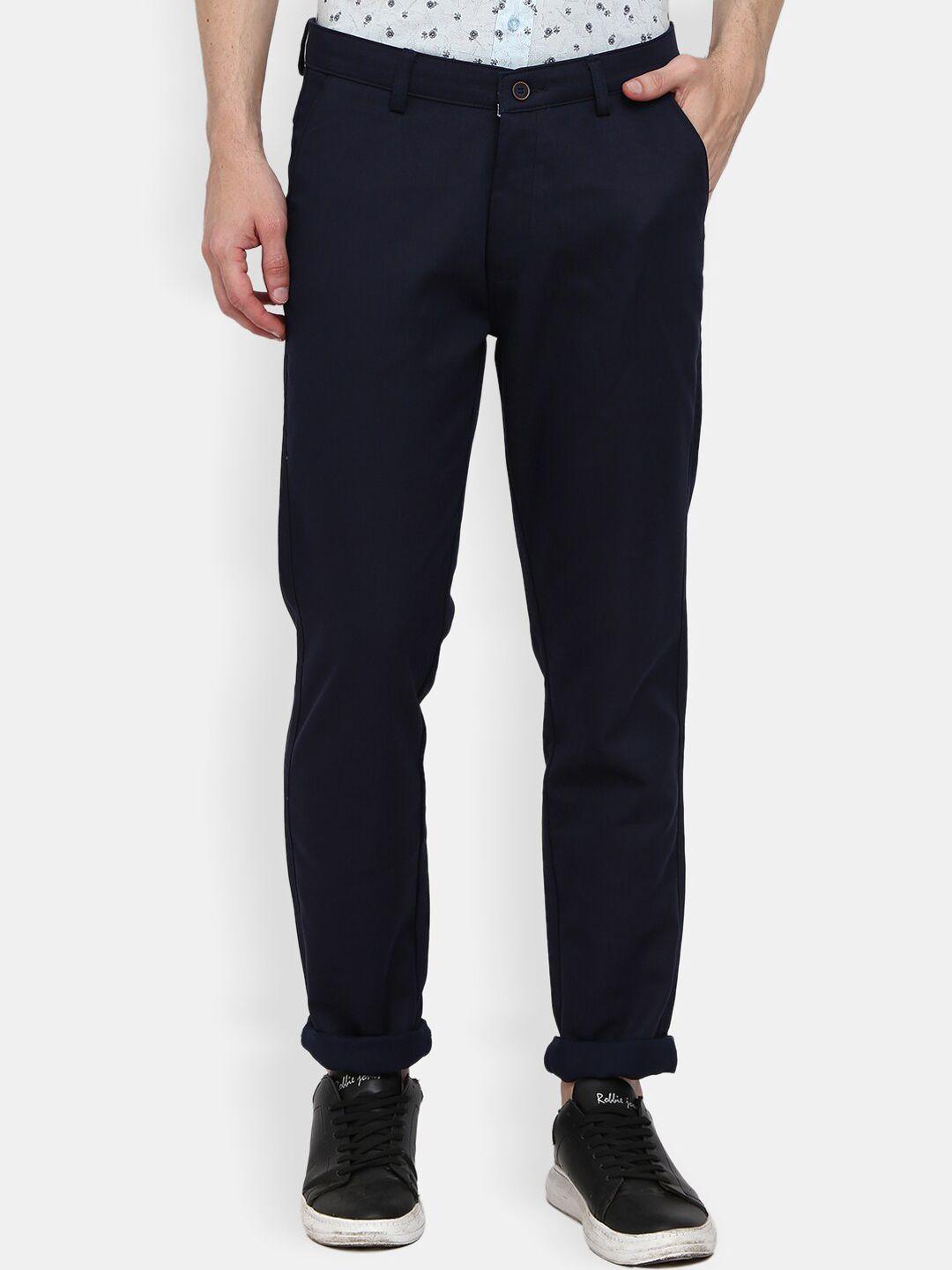 v-mart men blue slim fit chinos trousers