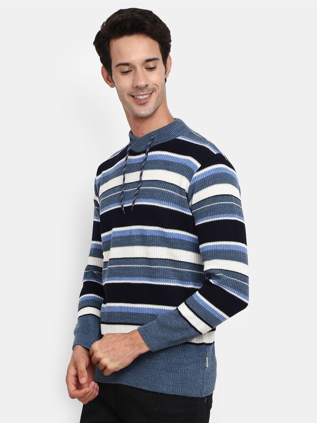 v-mart men blue striped sweatshirt