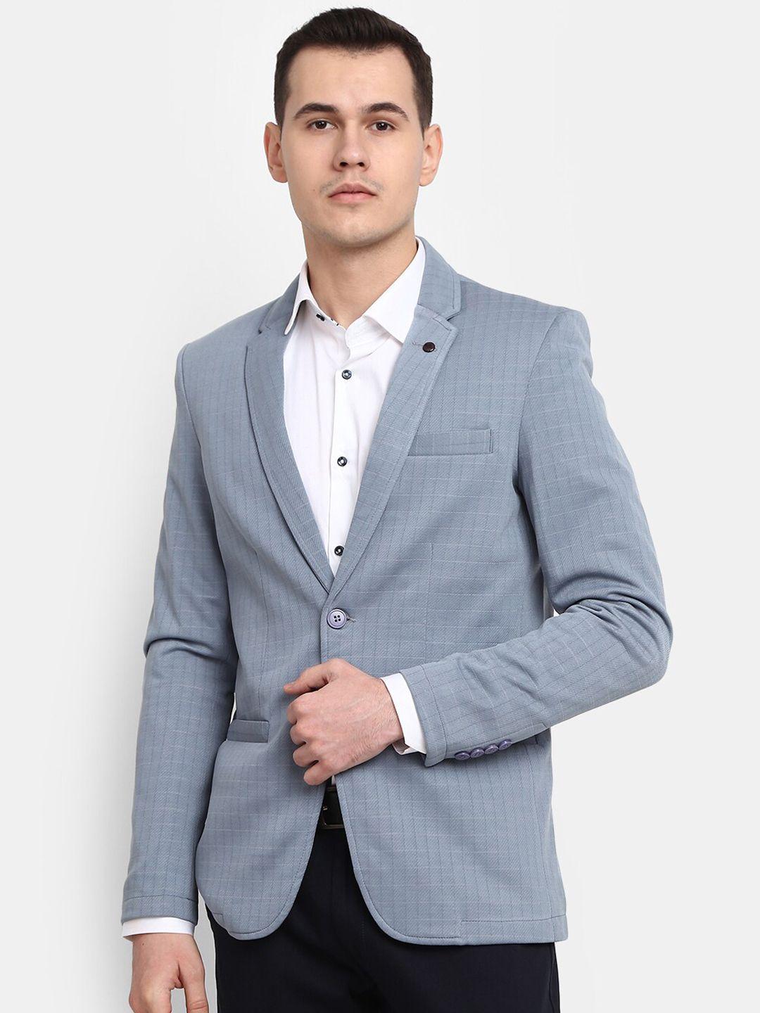 v-mart men checked single-breasted formal blazers