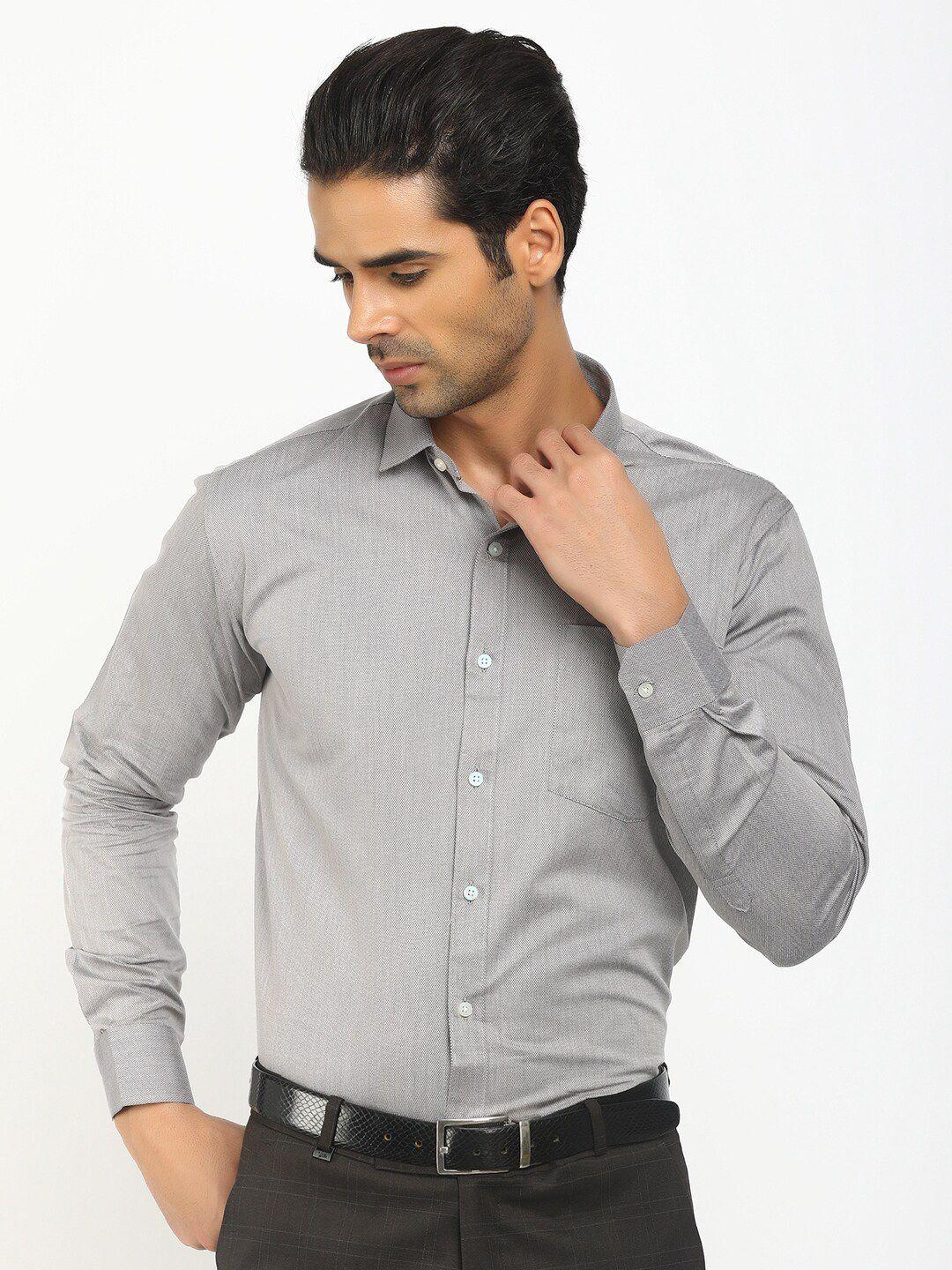 v-mart men grey classic formal shirt