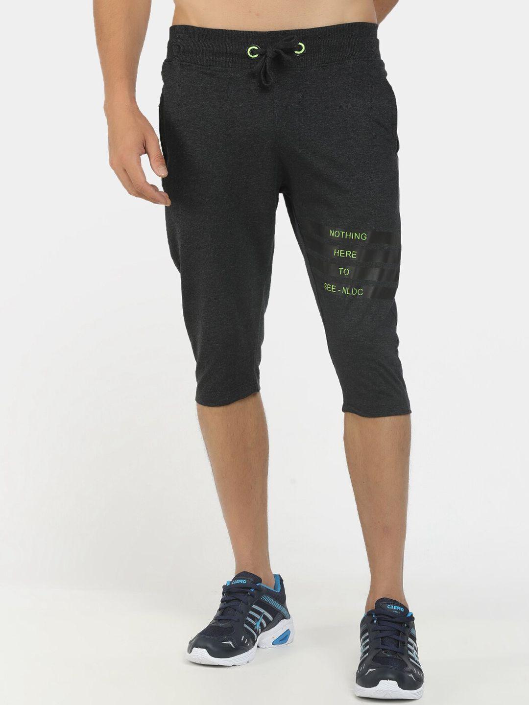 v-mart men grey melange printed shorts